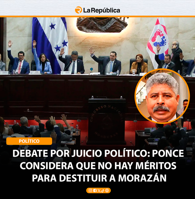 DEBATE POR JUICIO POLÍTICO: PONCE CONSIDERA QUE NO HAY MÉRITOS PARA DESTITUIR A MORAZÁN - Cover Image